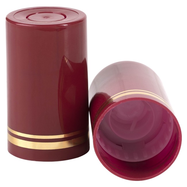 Колпачок полимерный 59 мм бордовый золотые кольца Колпачок полимерный 59 мм бордовый золотые кольца