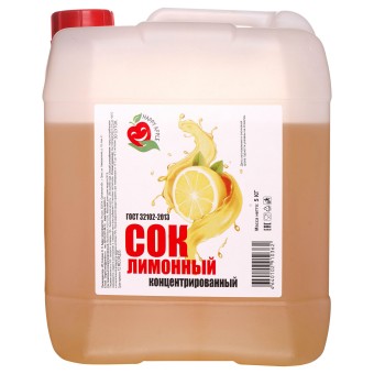 Сок лимонный концентрированный 5 кг.
