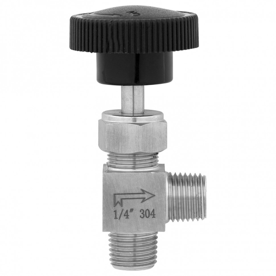 Купить кран игольчатый угловой НР-НР 1/4" нерж. в Екатеринбурге по цене ...