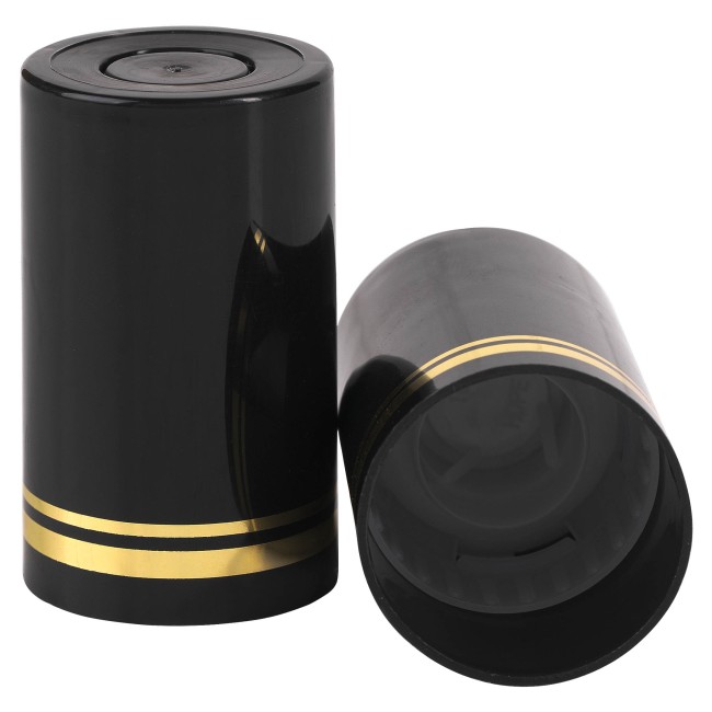 Колпачок полимерный 59 мм черный золотые кольца Колпачок полимерный 59 мм черный золотые кольца