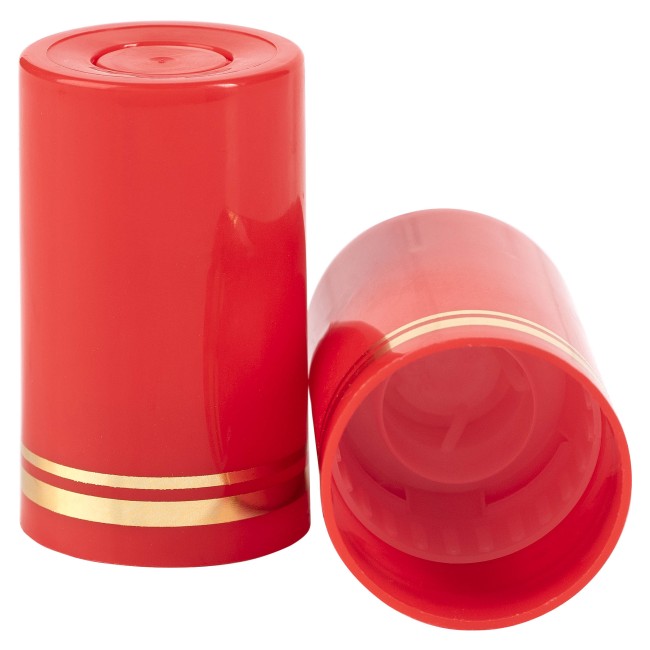 Колпачок полимерный 59 мм красный золотые кольца Колпачок полимерный 59 мм красный золотые кольца