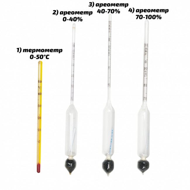 Набор ареометров с термометром Набор ареометров с термометром