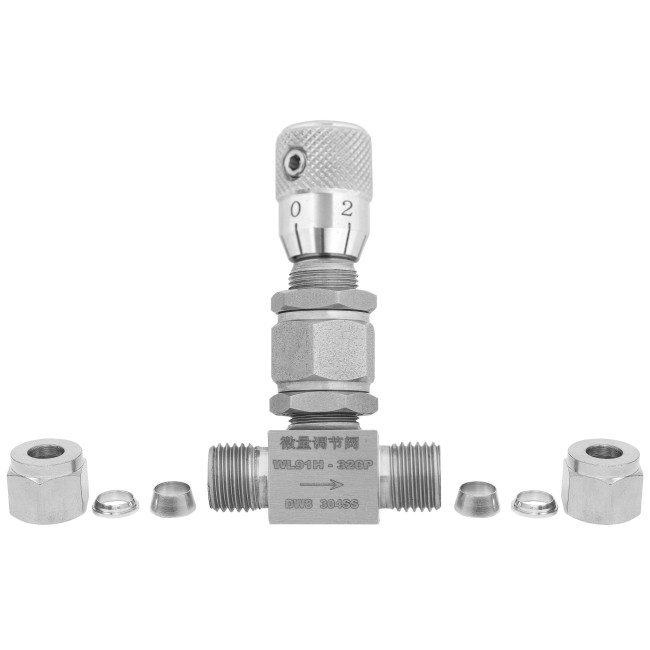 Кран игольчатый тонкой настройки под трубку 8 мм. нерж. Кран игольчатый тонкой настройки под трубку 8 мм. нерж.