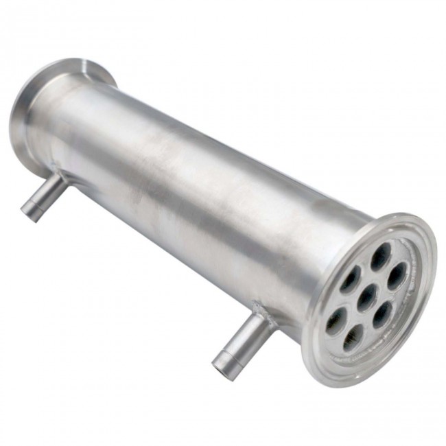 Холодильник кожухотрубный 350 мм. CLAMP 2,0" AISI штуцер 10 мм.