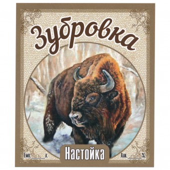 Этикетка самоклеящаяся "Настойка Зубровка" 85*100 мм Этикетка самоклеящаяся "Настойка Зубровка" 85*100 мм