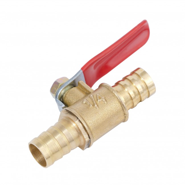 Кран шаровый штуцер ёлочка 12 мм латунь Кран шаровый штуцер ёлочка 12 мм латунь