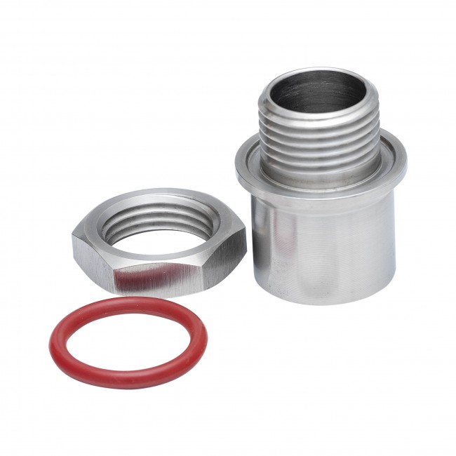 Футорка 1/2" с гайкой для установки биметаллического термометра в котел AISI Футорка 1/2" с гайкой для установки биметаллического термометра в котел AISI