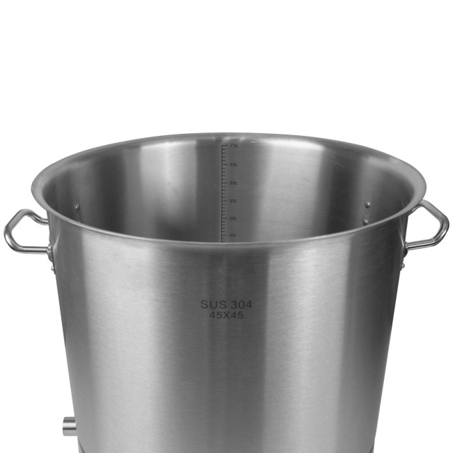 Куб 71 л с зиговкой, штуцер Clamp 3,0", тройное дно 45*45 с купол.крышкой