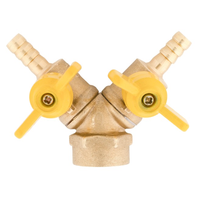Тройник ёлочка 8-ВР 1/2-8 латунь с кранами Тройник ёлочка 8-ВР 1/2-8 латунь с кранами