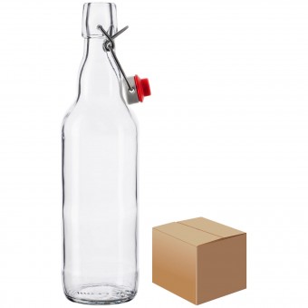 Бутылка "Бугельная" 0,5 л. бесцветная с пробкой коробка Бутылка "Бугельная" 0,5 л. бесцветная с пробкой коробка