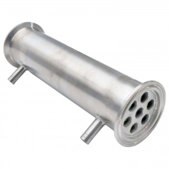 Холодильник кожухотрубный 250 мм. CLAMP 2,0" AISI штуцер 10 мм. Холодильник кожухотрубный 250 мм. CLAMP 2,0" AISI штуцер 10 мм.