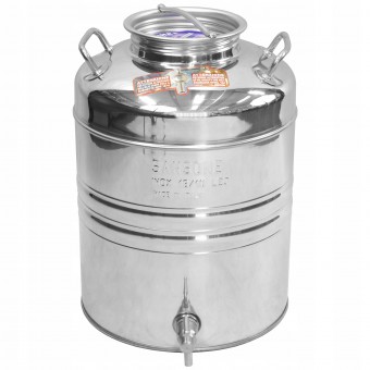 Традиционная бочка с краном 20 л нерж. 