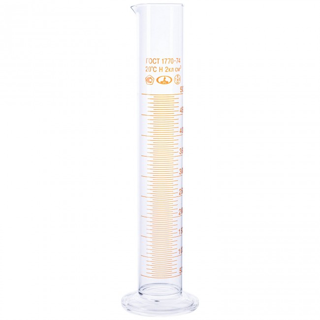 Цилиндр мерный на стеклянной подставке 50 мл. Цилиндр мерный на стеклянной подставке 50 мл.