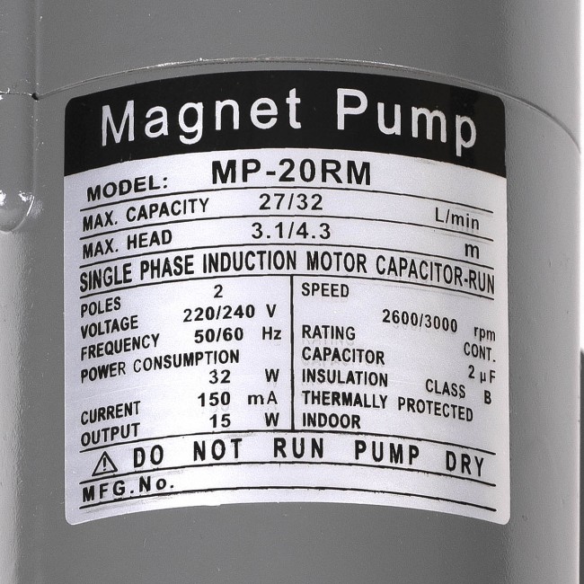 Насос с магнитным приводом MP-20RM нерж. (штуцер НР 3/4")