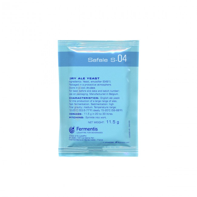 Дрожжи пивные Fermentis "S-04 Safale" 11,5 гр. (верховое)