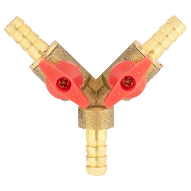 Тройник ёлочка 8-8-8 латунь с кранами усиленный Тройник ёлочка 8-8-8 латунь с кранами усиленный