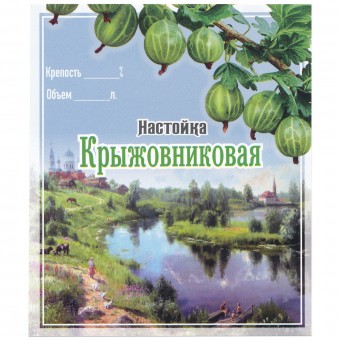 Этикетка самоклеящаяся "Настойка Крыжовниковая" 85*100 мм Этикетка самоклеящаяся "Настойка Крыжовниковая" 85*100 мм