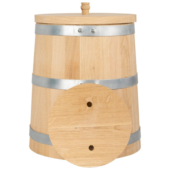 Дубовая кадка 10 л "Профи" с крышкой и гнетом