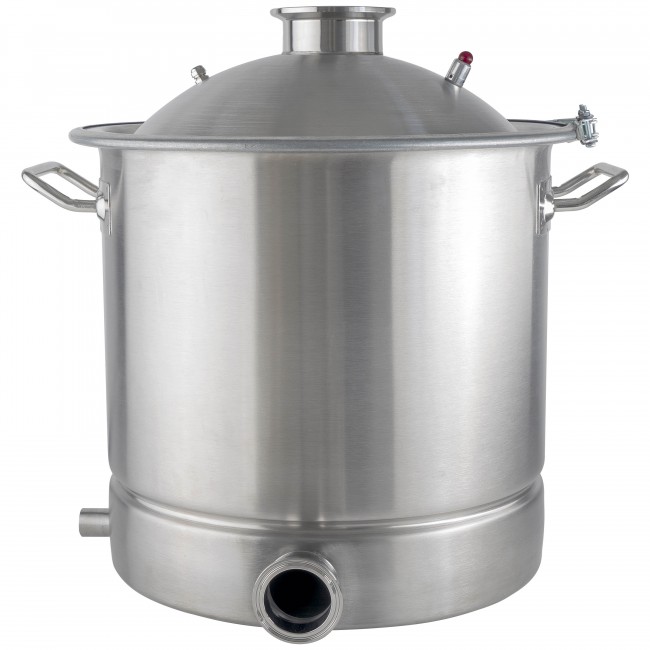 Куб 50 л с зиговкой, отвод ВР 3/4, штуцер Clamp 2,0", тройное дно 40*40 с купол.крышкой Куб 50 л с зиговкой, отвод ВР 3/4, штуцер Clamp 2,0", тройное дно 40*40 с купол.крышкой