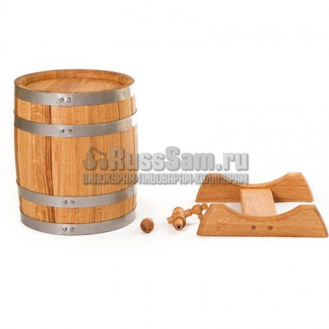 Дубовая бочка 15 л "Эк" на подставке с краном