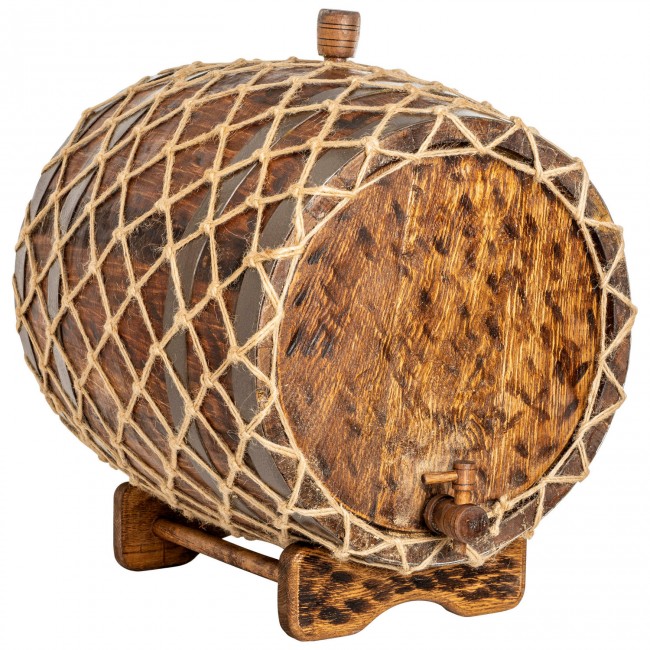 Дубовая бочка 30 л. "Лер" на подставке с краном