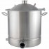 Куб 25 л с зиговкой, отвод ВР 1/2, штуцер Clamp 2,0", тройное дно 32*32 с купол.крышкой 