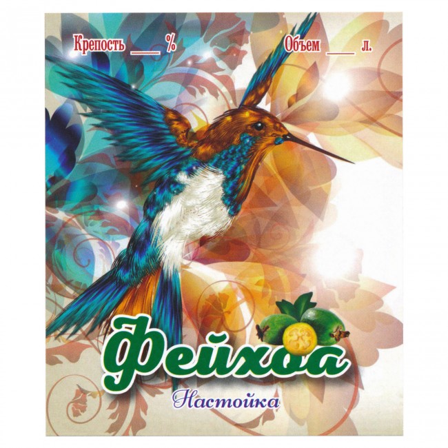 Этикетка самоклеящаяся "Настойка Фейхоа" 85*100 мм Этикетка самоклеящаяся "Настойка Фейхоа" 85*100 мм