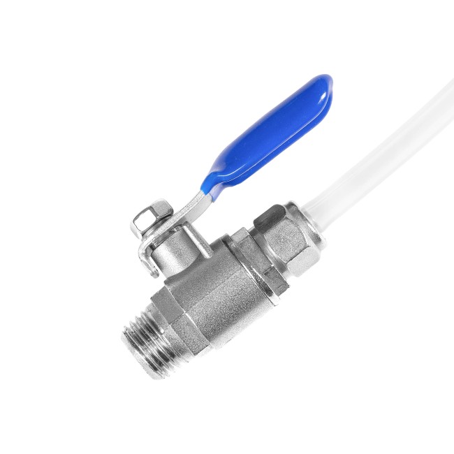 Кран шаровый НР 1/4" с зажимной гайкой Кран шаровый НР 1/4" с зажимной гайкой