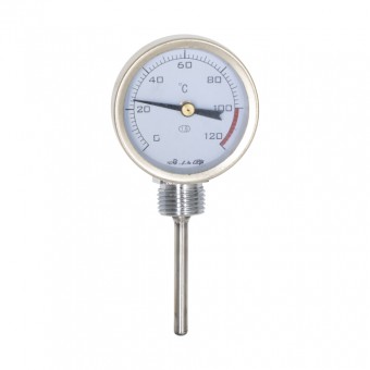 Термометр биметаллический радиальный 0+120 °С (металл) Термометр биметаллический радиальный 0+120 °С (металл)