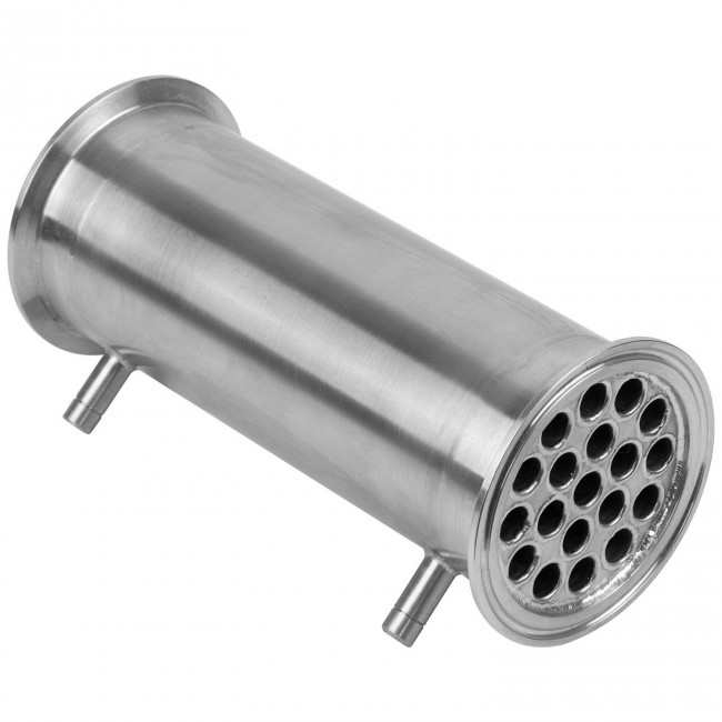 Холодильник кожухотрубный 200 мм. CLAMP 3,0" AISI штуцер 10 мм. Холодильник кожухотрубный 200 мм. CLAMP 3,0" AISI штуцер 10 мм.