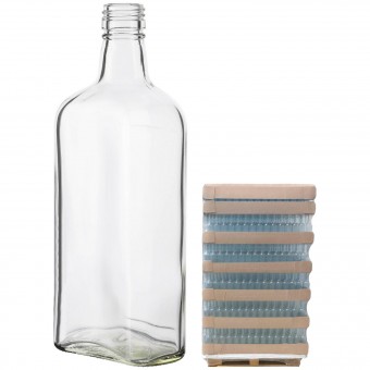 Бутылка "Фляжка" 0,5 л. винт паллет 1350 шт. Бутылка "Фляжка" 0,5 л. винт паллет 1350 шт.